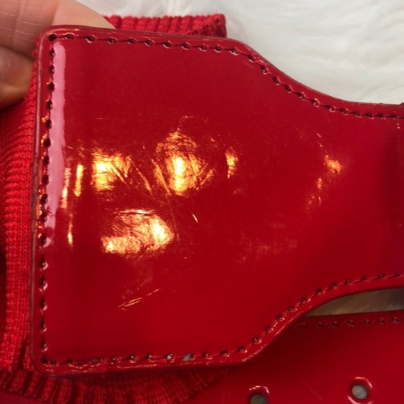 Leather red patent stretch belt M/L - Picture 12 of 12